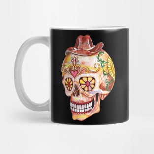 Sugar skull day of the dead hand. Mug